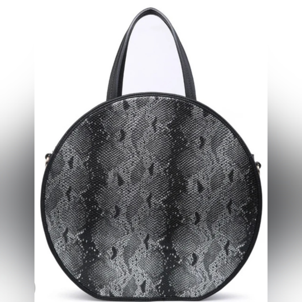 NWT Vegan Leather Snake Skin Gun Metal Satchel